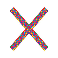 Letter X on white background, Vector Illustration