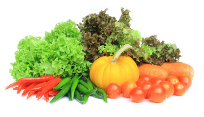 fresh vegetables isolate on white background