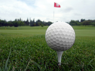 balle de golf sur un tee de départ