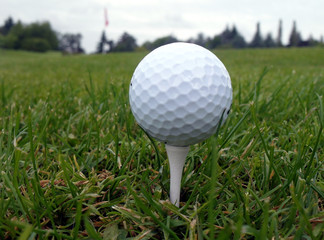 balle de golf sur un tee de départ