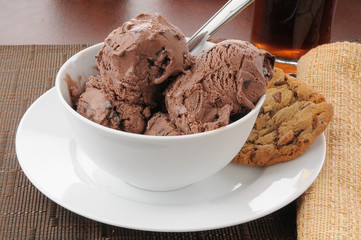 Chocolate ice cream and cookies