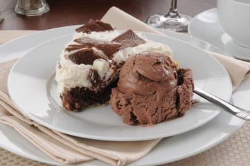 chocolate cream pie and ice cream