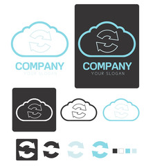 Sync Cloud Computing company identity vector