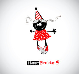 Obraz premium Happy Birthday girl funny