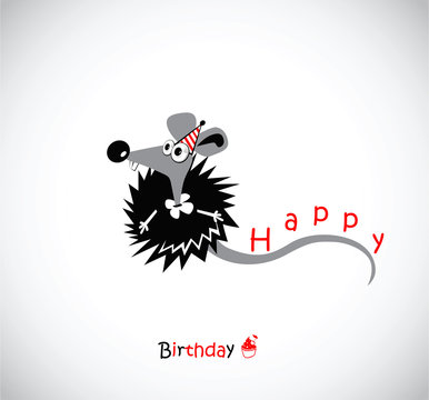 Happy Birthday postcard with your mouse