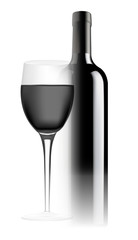weinflasche und glas
