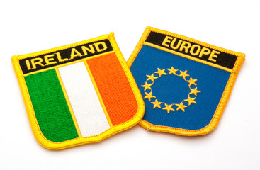 ireland and europe flags