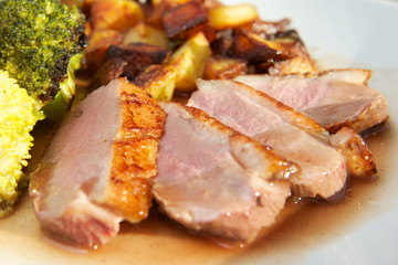 Entenbrust mit Bratkartoffeln