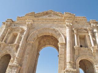 Hadrian's Gate in the Greco-Roman city of Jerash, Jordan.