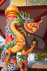 Fototapeta premium Chinese style dragon statue in Pattaya, Thailand.