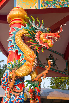 Chinese style dragon statue in Pattaya, Thailand.