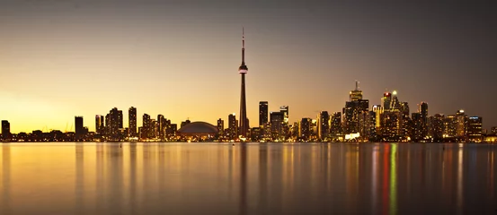 Wandcirkels aluminium Skyline van Toronto © Aqnus