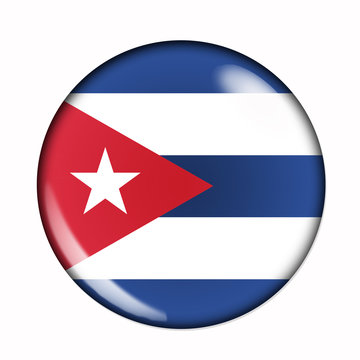 Button flag of Cuba