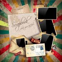 Vintage scrapbook composition with old style