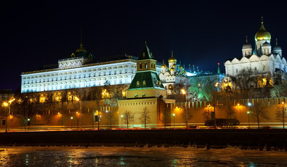 Fototapeta na wymiar Moscow Kremlin in winter night