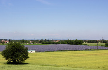 Fototapeta na wymiar solar power plant in a meadow