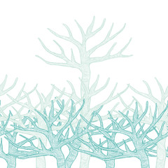 Decorative seamless pattern with trees. Vector illustration.
