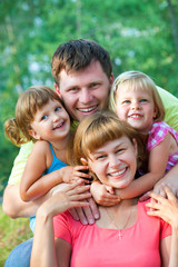 Fototapeta premium happy family in summertime