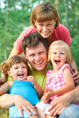 happy family in  summertime