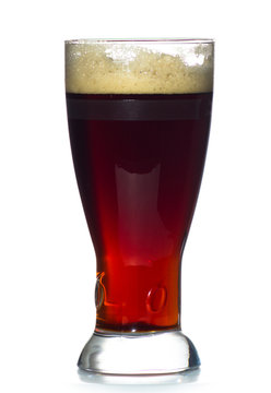 Beer Glass Full Of Cold Red Ale