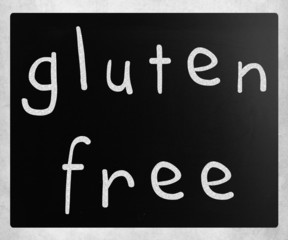 Gluten free diet concept - handwritten with white chalk on a bla