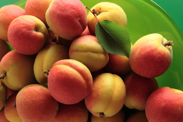 Fresh ripe apricots in a bowl