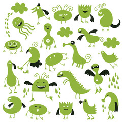 set of cute monsters