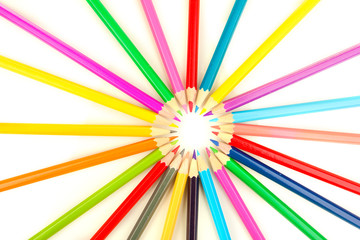 Naklejka premium Color pencils isolated on white