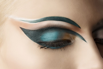 closed eye closeup with makeup