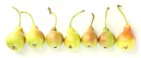 ripe pears isolated on white.
