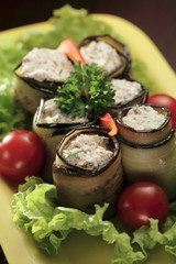 Eggplant and Ricotta cheese rolls