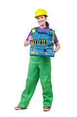 Woman worker isolated on the white