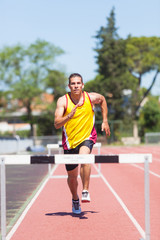 Male Track and Field Athlete during Obstacle Race