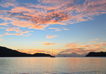 Tropical beach at sunset