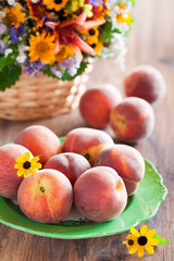 Peaches and flowers