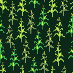 Seamless retro corn field pattern - 43071258