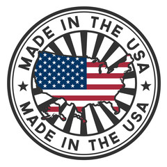 A circular lettering made in the U.S.A. vector decal or stamp