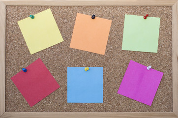 Cork board with post its