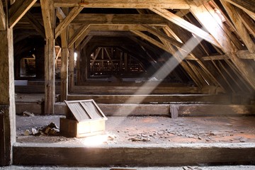 old attic of a house, hidden secrets
