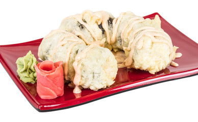 Japanese Cuisine -Tempura Maki Sushi (Deep Fried Roll made of sa