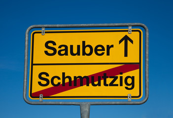 Wechselschild SAUBER - SCHMUZIG