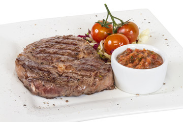 Grilled Beef Steak Isolated On a White Background