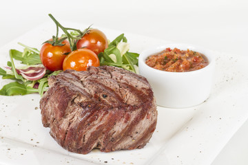 Grilled Beef Steak Isolated On a White Background