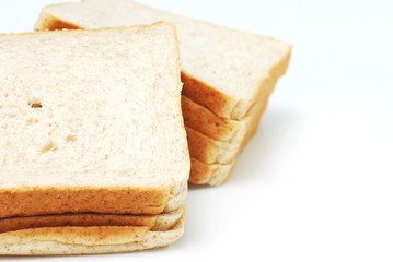 Bread on white background
