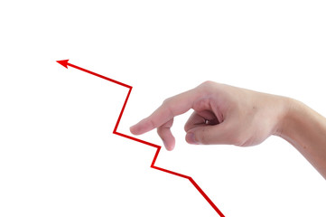 fingers go up the stairs red graph