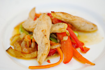healthy diet meal with chicken and vegetables