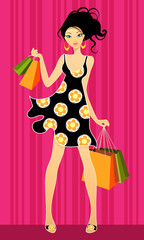 Young girls shopping