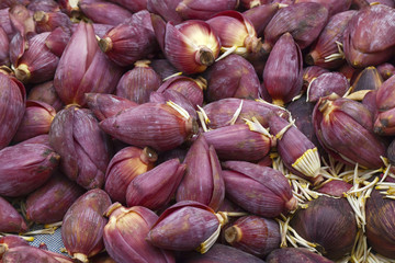 Fleurs de bananes au marché de Luang Prabang, Laos