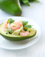 Avocado and Shrimps Salad. Appetizer