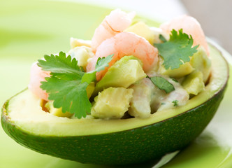 Avocado and Shrimps Salad. Appetizer